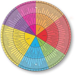 Feelings Wheel Chart Therapy Circle of Emotions Chart Poster Round Metal Tin Sign Mental Health Emotional Learning Artwork Therapy Office Decor Wall Art Kids Behavior Chart for School Classroom