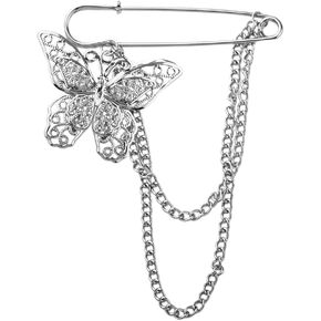 Y2k Chain Brooch Pins for Women Silver Gold Tassel Pin for Coat Collar Brooch Pin Y2k Punk Shoes Clothing Accessories