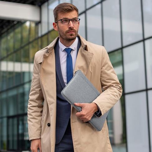 حقيبة كمبيوتر محمول مع جيب ملحق وحقيبة حمل كمبيوتر مبطنة مقاس 13 إلى 14 بوصة متوافقة مع غطاء كمبيوتر محمول واقٍ لجهاز MacBook Air/Pro لأجهزة Chromebook/Notebook/الكمبيوتر اللوحي مقاس 13 بوصة إلى 14 بوصة، أسود in Saudi Arabia