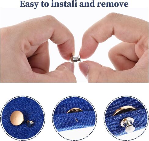 10Pcs Metal Flat Button, 21.5mm Round Shaped No Sew Buttons Golden Metal Flat Buttons for Blazer, Suits, Jackets, Coat, Shirts and Jeans(Gold) in Saudi Arabia
