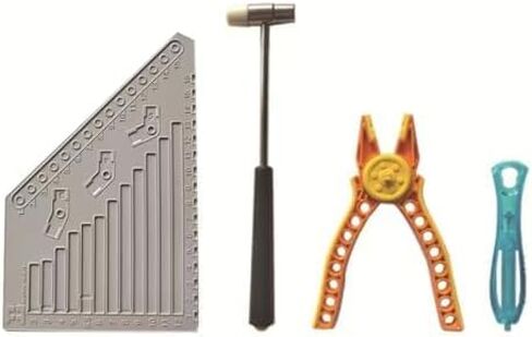Building Blocks Tool Kit, Building Blocks Separator Tools Set, Brick Separator, Multi-Use Hammer, Measuring Ruler, Auxiliary Pliers, Compatible with Major Brands(4Pcs) (Blue) in Saudi Arabia