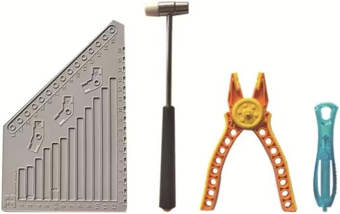Building Blocks Tool Kit, Building Blocks Separator Tools Set, Brick Separator, Multi-Use Hammer, Measuring Ruler, Auxiliary Pliers, Compatible with Major Brands(4Pcs) (Blue) in Saudi Arabia