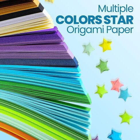 10800 Sheets Stars Origami Paper Strips 27 Colors Origami Paper Strips Double Sided Stars Paper Origami Star Paper Folding Paper Strips for Kids DIY School Art Crafts in Kuwait