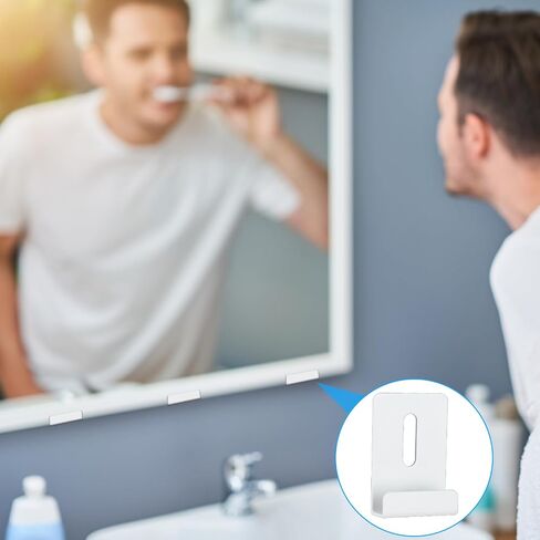 6 قطع من أدوات تعليق المرآة المعدنية، مشابك مرآة مع براغي، أجهزة تثبيت مرآة ثقيلة، حامل كبير للمرآة، مشبك شماعات للبلاط للمرايا، لوحات الإعلانات بدون إطار للتركيب على الحائط (أبيض) in Saudi Arabia