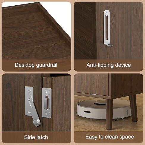 حاوية صندوق فضلات القطط، أثاث صندوق فضلات مخفي حديث من منتصف القرن مع وسادة خدش للقطط، خزانة صندوق فضلات قابلة للفتح لأسفل وطاولة نهاية حمام القطط، بني in Kuwait