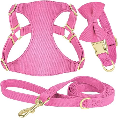 Didog No Pull Dog Harness- Adjustable Lightweight Small Harness Collar and Leash Set, Suitable for Cats Puppies Small Dogs Outdoor Training and Running (Pink, XS) in Saudi Arabia