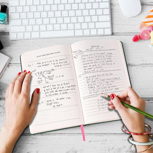 مجلة السفر Koogel Green، 5.7 بوصة × 8.5 بوصة دفتر ملاحظات مسطر للمسافرين خطة غلاف فني لمذكرات السفر 112 ورقة/224 صفحة 80 جرامًا للمتر المربع in Kuwait