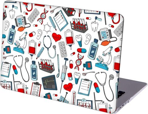 Case Compatible with MacBook Air 13 inch Retina Display with Touch ID, Hard Protective Shell with Keyboard Cover (M1 A2337 A2179 A1932, 2018 2019 2020 Release) - Medical Icons-6 in Saudi Arabia