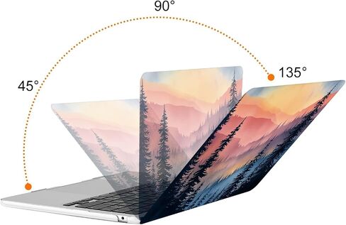 حافظة MOSISO متوافقة مع جهاز MacBook Air 13 بوصة 2024 2023 2022 M3 A3113 M2 A2681 Touch ID، حافظة بلاستيكية صلبة وغطاء لوحة مفاتيح وواقي شاشة لجهاز MacBook Air 13.6 بوصة، غروب الشمس في الغابة in Saudi Arabia