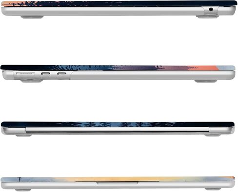 حافظة MOSISO متوافقة مع جهاز MacBook Air 13 بوصة 2024 2023 2022 M3 A3113 M2 A2681 Touch ID، حافظة بلاستيكية صلبة وغطاء لوحة مفاتيح وواقي شاشة لجهاز MacBook Air 13.6 بوصة، غروب الشمس في الغابة in Saudi Arabia