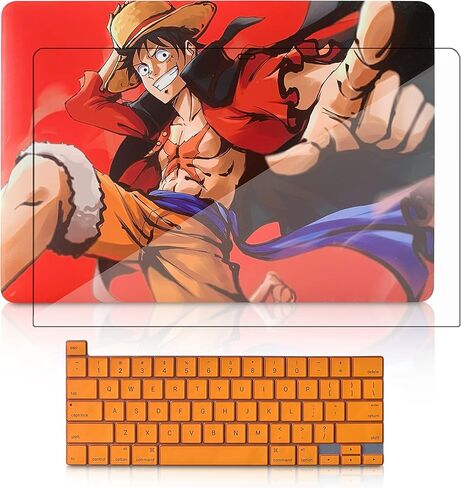 (Onepiece Luffy) حافظة MacBook متوافقة مع W/ 2022 M2 MacBook Pro 13 بوصة، 2021 2020 M1 A2238 A2289 A2251 A2159 A1989 A1706 A1708، لجهاز Mac Pro 13 Touch Bar ID، غطاء لوحة المفاتيح والهيكل الصلب (Luffy (أحمر)) in Saudi Arabia