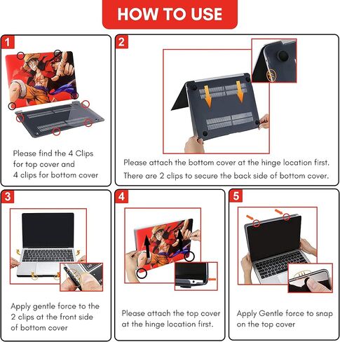 (Onepiece Luffy) حافظة MacBook متوافقة مع W/ 2022 M2 MacBook Pro 13 بوصة، 2021 2020 M1 A2238 A2289 A2251 A2159 A1989 A1706 A1708، لجهاز Mac Pro 13 Touch Bar ID، غطاء لوحة المفاتيح والهيكل الصلب (Luffy (أحمر)) in Saudi Arabia
