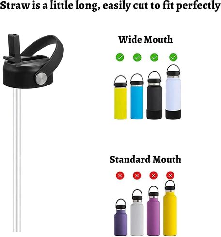 Hydro Flask Replacement Straws Wide Mouth 32 40 oz, 10 Pack BPA Free in Kuwait