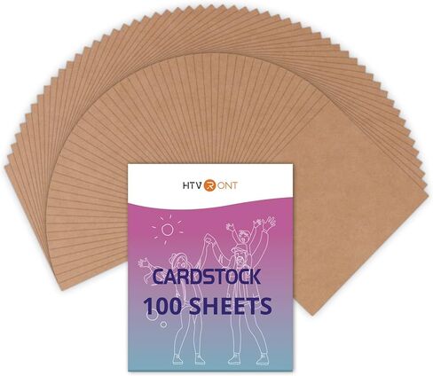HTVRONT Brown Kraft Cardstock Paper - 100 Sheets Cardstock 8.5 x 11 Inch, Thick Cardstock for Cricut Machine, 230 GSM Brown Card Stock Printer Paper for Invitations, Drawing, DIY Cards, Scrapbooks in Saudi Arabia