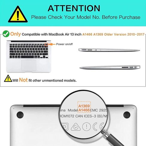 حافظة MOSISO متوافقة مع جهاز MacBook Air 13 بوصة الإصدار القديم إصدار 2010-2017 (الطرازات: A1466 وA1369)، حافظة بلاستيكية صلبة وغطاء لوحة المفاتيح، أخضر منتصف الليل in Saudi Arabia
