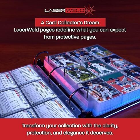 LaserWeld 9 Pocket Pages 50 BCW LaserWeld 9 Pocket Pages | Premium Ultra Flat and Clear Pocket Pages for Cards - 50 Page Pack | Trading Card Binder Sleeves for Pokemom, MTG, Yugioh, and MorePage Pack in Saudi Arabia
