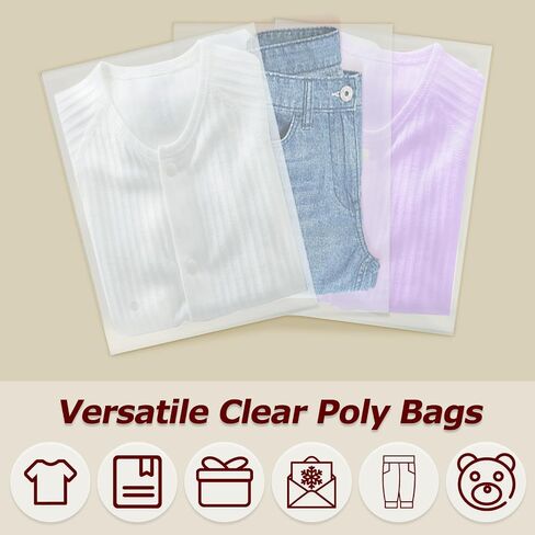 Ksmxos 100PCS Cellophane Bags,Clear Poly Bags,Packaging Bags,T Shirt Bags,Resealable Bags,Clear Plastic Bags for Packaging Clothing,Shirts,Decorative Wrappers,Party Favors,Artwork (9x12 Inches) in Saudi Arabia
