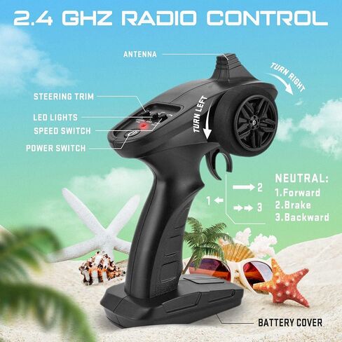 قارب ALPHAREV RC - R308 32+ KPH قارب سريع للتحكم عن بعد لحمام السباحة والبحيرة مع هيكل قارب سريع مغمور بالماء، حقيبة محمولة، ضبط ذاتي، عرض توضيحي بمفتاح واحد، قوارب سباق RC بتردد 2.4 جيجا هرتز للبالغين والأطفال in Saudi Arabia