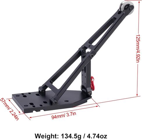 1/10 Scale Aluminium Truck/Tow Truck Crane Arm Kit, 1/10 RC Capra Truck and Tow Build Kit Updates, for 1/10 RC Crawler Axial Capra 1.9UTB Trail Buggy Upgrade Parts (Black) in Saudi Arabia