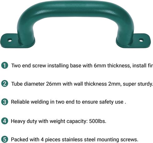 10" Black Playground Safety Handles 2 Pack, Metal Swing Set Handles, Climbing Frame Hand Grips for Treehouse, Jungle Gym in Saudi Arabia