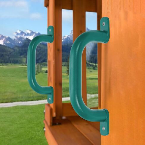 10" Black Playground Safety Handles 2 Pack, Metal Swing Set Handles, Climbing Frame Hand Grips for Treehouse, Jungle Gym in Saudi Arabia