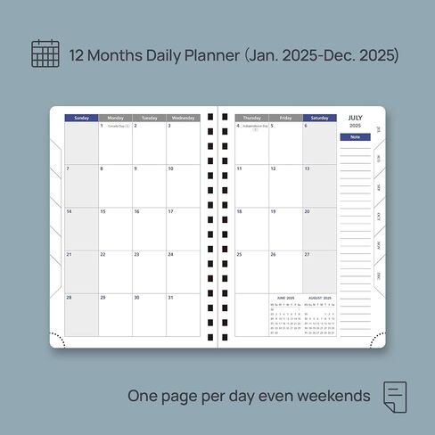 POPRUN 2025 Daily Planner One Page per Day (Leather Softcover - A5 Medium Size - 5.5'' x 8.5'') - 2025 Daily Calendar Hourly Appointment Book with Pocket, Monthly Tabs, Pen Holder, Pacific Green in Saudi Arabia
