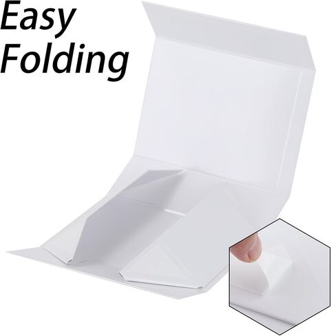 MUMUPACK 6 Pack White Gift Boxes With Lids,12x8x4.5 Inch Bridesmaid Proposal Box And Printable Stickers,Proposal Boxes With Ribbon For Wedding, Packaging, Present, Birthday in Kuwait