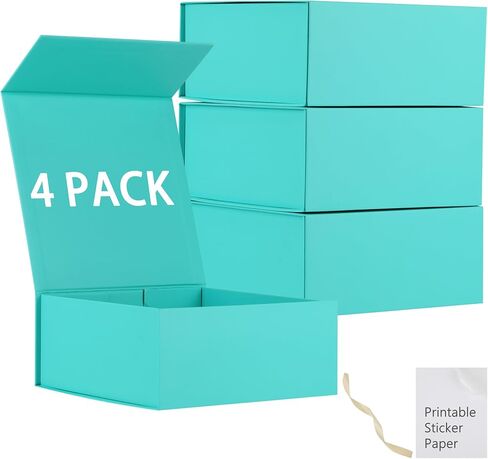MUMUPACK 6 Pack White Gift Boxes With Lids,12x8x4.5 Inch Bridesmaid Proposal Box And Printable Stickers,Proposal Boxes With Ribbon For Wedding, Packaging, Present, Birthday in Kuwait