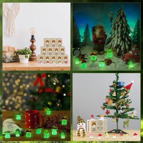 25 Sets Affirmation Mini Luminous Resin Appreciation Gift Box Breathing Gift Bulk for Coworker Emotional Mental Health Care Support Anxiety Sensory Steps Gift for Team Xmas, Mushroom in Kuwait