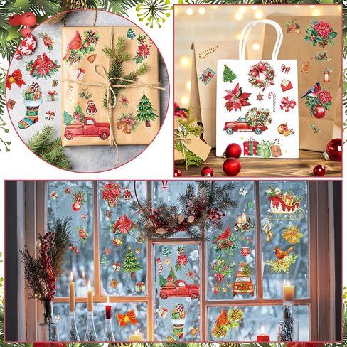 Sinmoe 10 Sheets Christmas Rub on Transfers for Craft 6 x 12 Inches Vintage Floral Furniture Rub on Transfers Sticker Decals Decorations for Cabinet Wood Door DIY Craft in Saudi Arabia