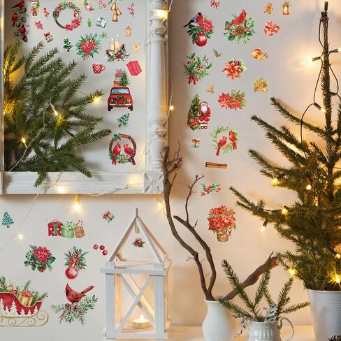 Sinmoe 10 Sheets Christmas Rub on Transfers for Craft 6 x 12 Inches Vintage Floral Furniture Rub on Transfers Sticker Decals Decorations for Cabinet Wood Door DIY Craft in Saudi Arabia