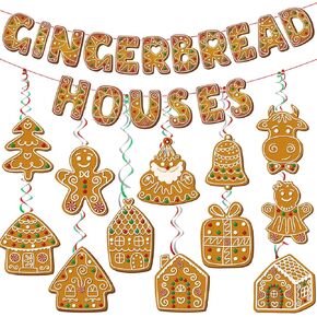 Gingerbread Christmas Decorations Gingerbread Banner Christmas Gingerbread Decorations Gingerbread Party Decorations with Gingerbread House Decor for Christmas Party Decorations