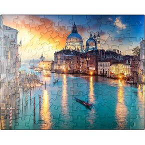 MyPuzzle Grand Canal with Gondola at Sunset Venice Italy - Premium 1000 Piece Jigsaw Puzzle for Adults