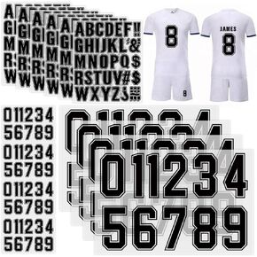 358 قطعة من الحديد على الأرقام والحروف، أرقام نقل الحرارة 8 بوصة و3 بوصة مع كي على الحروف 2 بوصة، أرقام جيرسي للقمصان الرياضية زي الفريق لكرة القدم وكرة السلة (أسود) in Kuwait