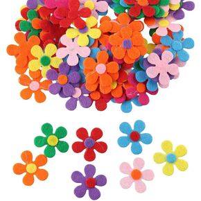 Uniquer 120Pcs Felt Flowers Fabric Flower Embellishments for Knitting Handmade Craft DIY,28mm,Multicolor