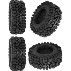 RC 1.2in Beadlock Tires 62 * 24mm for 1/18 Trx4m,1/24 SCX24 FCX24 RC Crawler Car,1.2in Tires Soft Sticky Rubber Tires,4PCS(Style A)