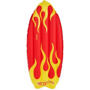 Hot Wheels & FUNBOY Checkered Flame Surfboard Pool Float for Kids 60''- 2-Sided Print, Single Float