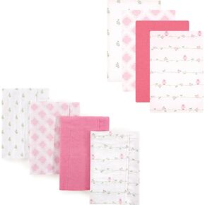 Luvable Friends Unisex Baby Cotton Flannel Burp Cloths and Receiving Blankets, 8-Piece, Sailboat, One Size in Kuwait