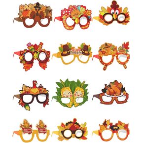 12PCS Funny Christmas Paper Glasses Bulk to Wear, Christmas Tree & Reindeer Sunglasses for Kids and Adults, Holiday Eyeglasses Party Favors & Props for Celebrations