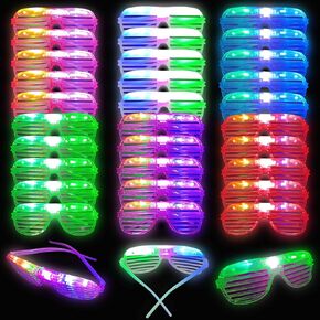 30 Pcs Glow In The Dark Glasses, 6 Colors LED Glasses Bulk Party Supplies for Kids and Adults, Glow Neon Party Favors Toys for Carnival Halloween Christmas Birthday Wedding