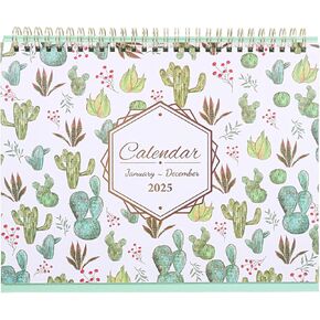 Tofficu Desk Calendar 2025 Runs from January 2025 Until Dec. 2025, 18 Months Standing Flip Calendar Desktop Calendar for School, Home and Office Supplies Green