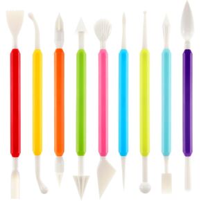 Pottery Clay Sculpting Tools, 9PCS Air Dry Clay Tools for Sculpture Modelling, Double Head Plastic Clay Sculpting Tools, Clay Carving Tools Silicone Material for Pottery, Polymer, Shaping