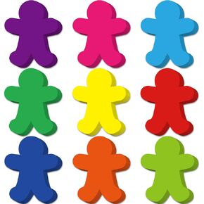Geyee 108 Pcs People Cutouts Paper Classroom Bulletin Board Decorations Colorful People Shaped Die Cut for Teachers Kids DIY Craft School Chalkboard Wall Decor