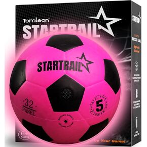 Glow in the Dark Soccer Ball | Sports Gift for Girls Ages 6-15 | LED Light-Up Ball with 3 Extra Batteries and Pump | Pre-Installed Batteries | Size 5 | Indoor & Outdoor Fun Gift for Kids & Teens 8-15