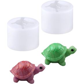 2 Pieces Turtle Silicone Mold, 3D Tortoise Shape Epoxy Resin Molds, Mini Turtle Shaped Fondant Molds, Ocean Animal Candle Molds, Turtle Resin Mold for Aromas Clay Craft Ornaments Making