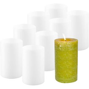 8 Pcs Cylinder Candle Molds, 2.2x3.4 Inch Silicone Candle Molds, Pillar Candles Resin Mould for Candle Making, Soaps, Flower Specimen, DIY Clay Craft