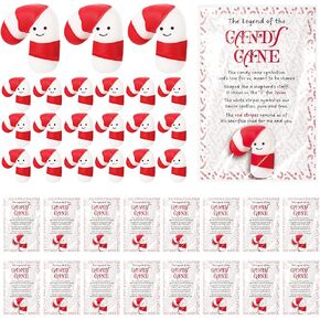 Civaner 50 Sets Christmas Fidget Toys Bulk Mini Cute Stress Relief Toys with Motivational Card and Gift Bags Christmas Candy Cane Stress Relief Toys Gifts for Employee Coworker Teacher Friends in Kuwait