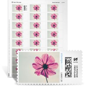 Summer Flower NetStamps 120-Pack (5 Sheets) Printable Postage Labels (Stamps.com Subscription Required) - Print Approved Postage - Inkjet & Laser Printers - Business, Personal, Home