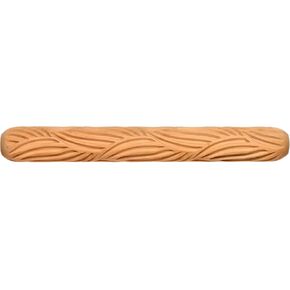 MKM Pottery Tools Large Long Wood Hand Rollers for Clay (LHR-016 Art Nouveau Leaf Pattern)