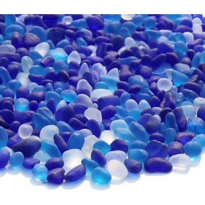 Sea Glass Stones - 2.9LB/46.4oz Green Mixed Frosted Glass Pebbles Gemstones - Perfect for Aquarium Rocks, Fish Tank Gravel, Vase Fillers, Seaglass DIY Crafts, and Home Decor
